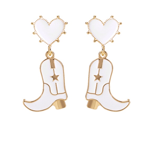 Cowboy Boot & Heart Earrings - Picture 2 of 2